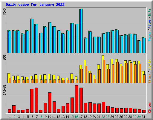 Daily usage for January 2022