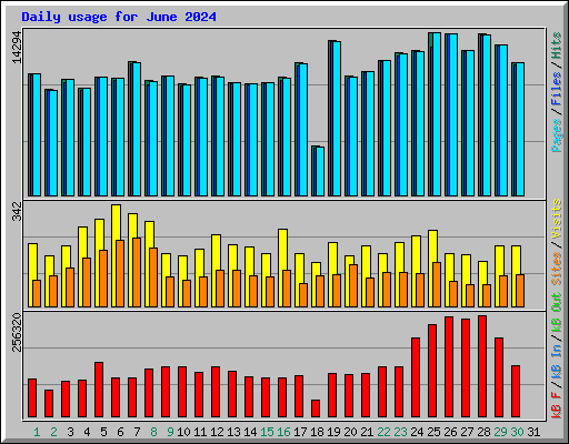 Daily usage for June 2024