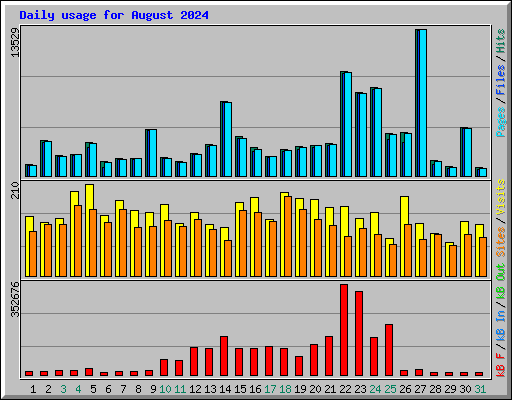 Daily usage for August 2024