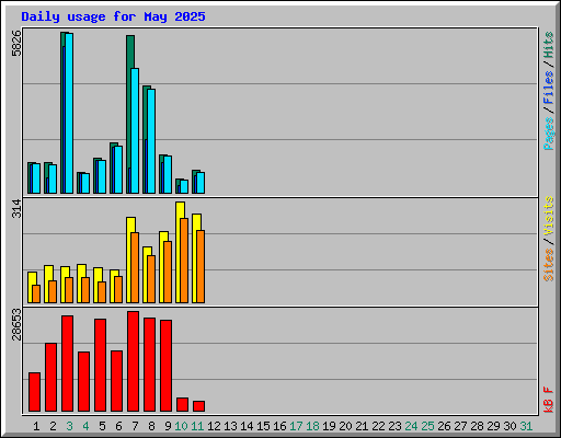 Daily usage for May 2025