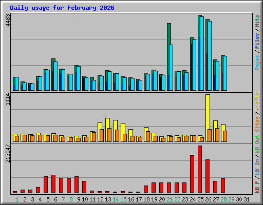Daily usage for February 2026