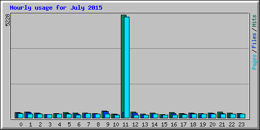 Hourly usage for July 2015