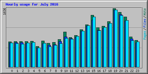 Hourly usage for July 2016