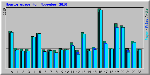 Hourly usage for November 2018