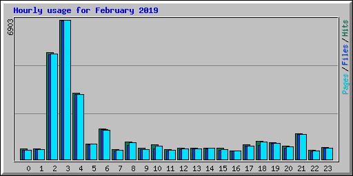 Hourly usage for February 2019