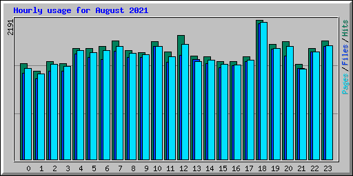 Hourly usage for August 2021