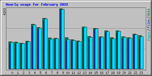 Hourly usage for February 2022