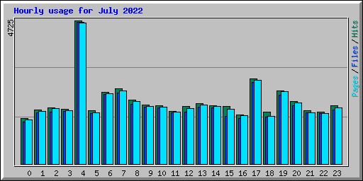 Hourly usage for July 2022