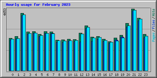 Hourly usage for February 2023