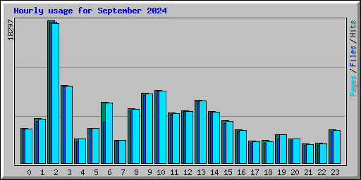 Hourly usage for September 2024